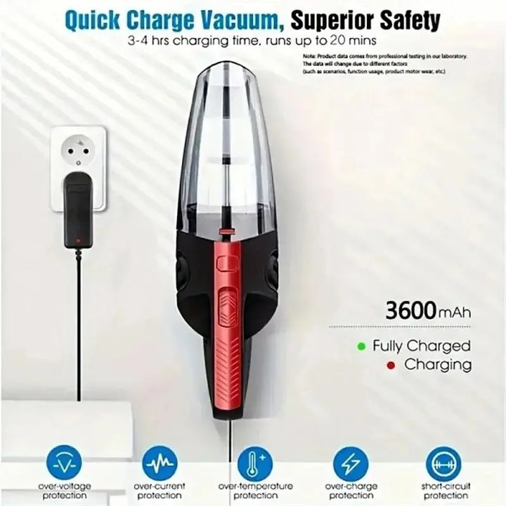 Wireless Handheld Car Vacuum Cleaner – Powerful, Rechargeable, & Portable for Home & Pet Hair