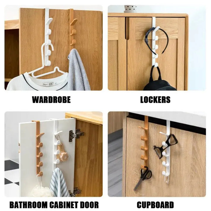 5-Hook Over-the-Door Organizer – Space-Saving Hanger for Bags, Hats & Jackets