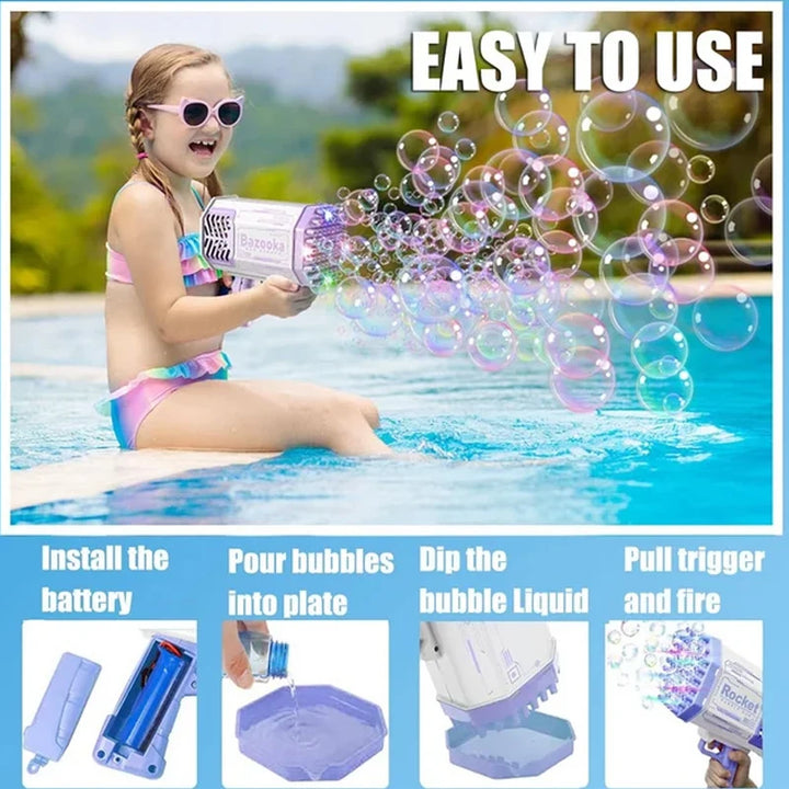 Bubble Machine – 40-69 Hole Bubble Blower for Kids & Adults