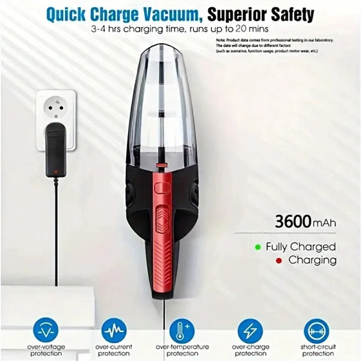 Wireless Handheld Car Vacuum Cleaner – Powerful, Rechargeable, & Portable for Home & Pet Hair