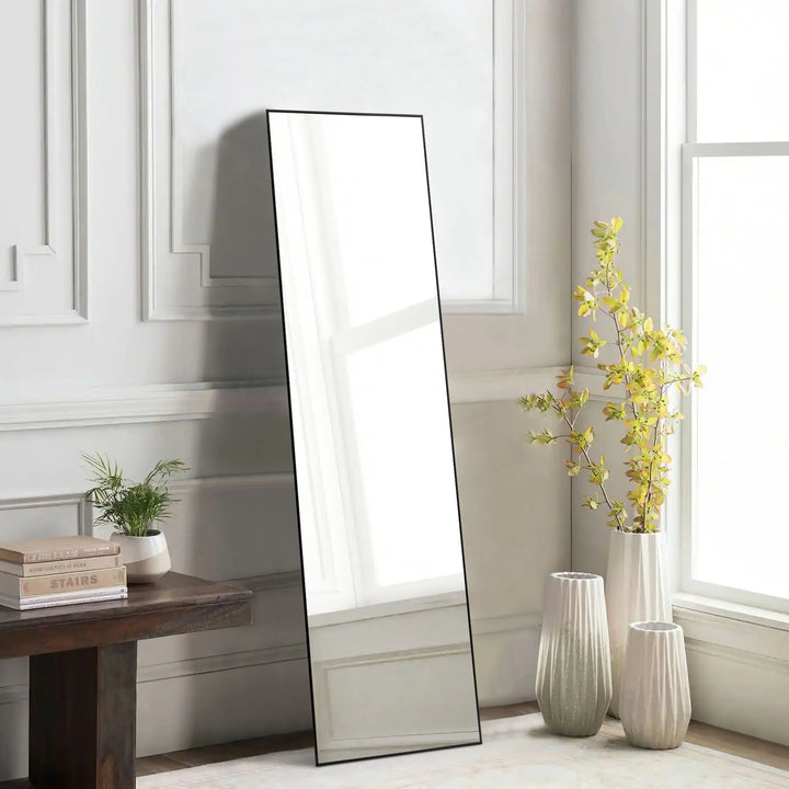 Full Body Standing & Wall-Mounted Mirror – 59" x 16" Aluminum Alloy Frame for Bathroom, Bedroom & Living Room