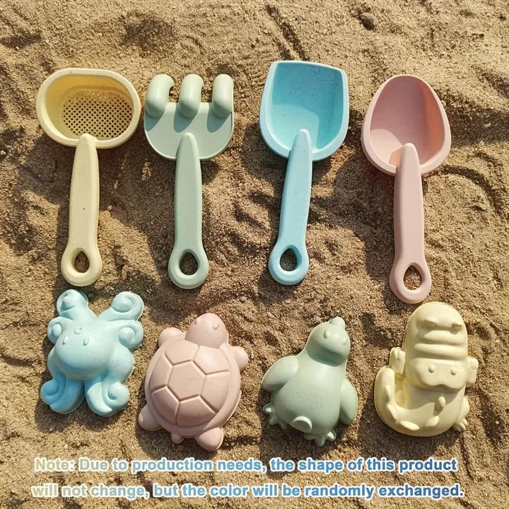 Kids' Beach Toy Set – Sand Molds, Shovel, Rake & Collapsible Bucket