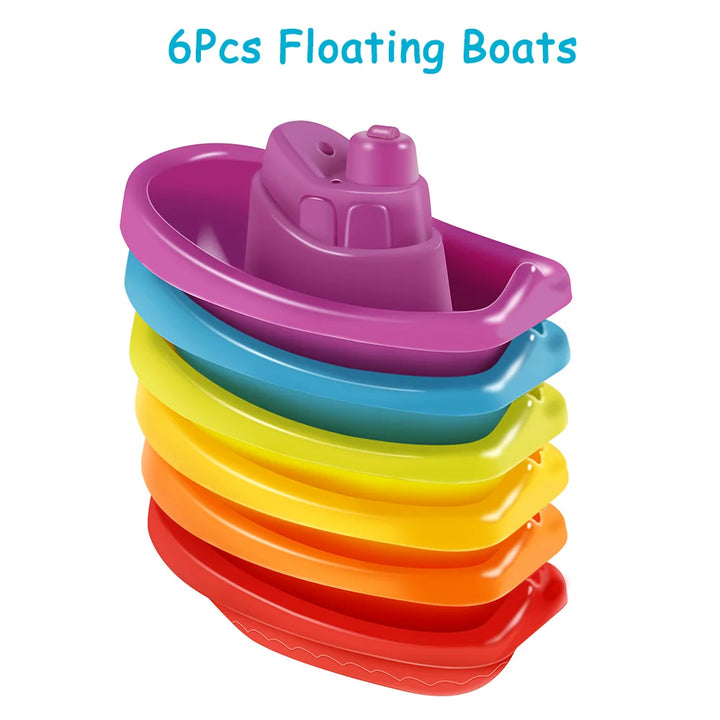 Stacking Boat Bath Toys – Colorful Educational Cups for Babies