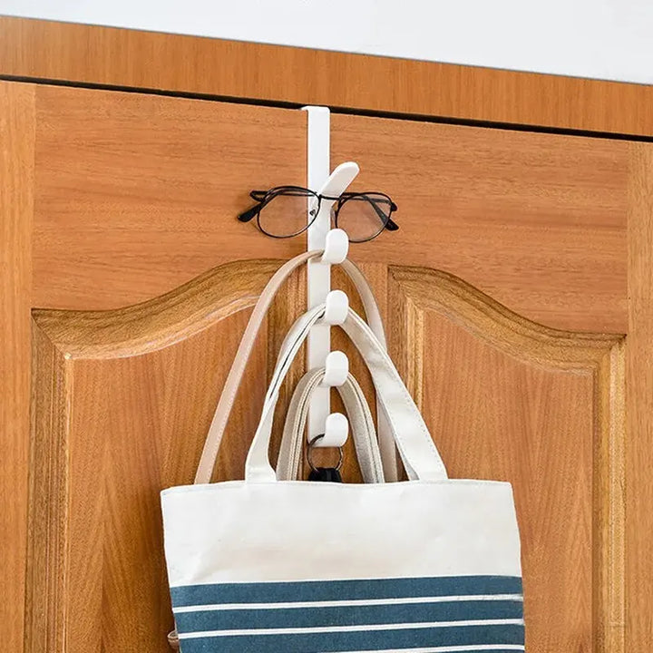 5-Hook Over-the-Door Organizer – Space-Saving Hanger for Bags, Hats & Jackets