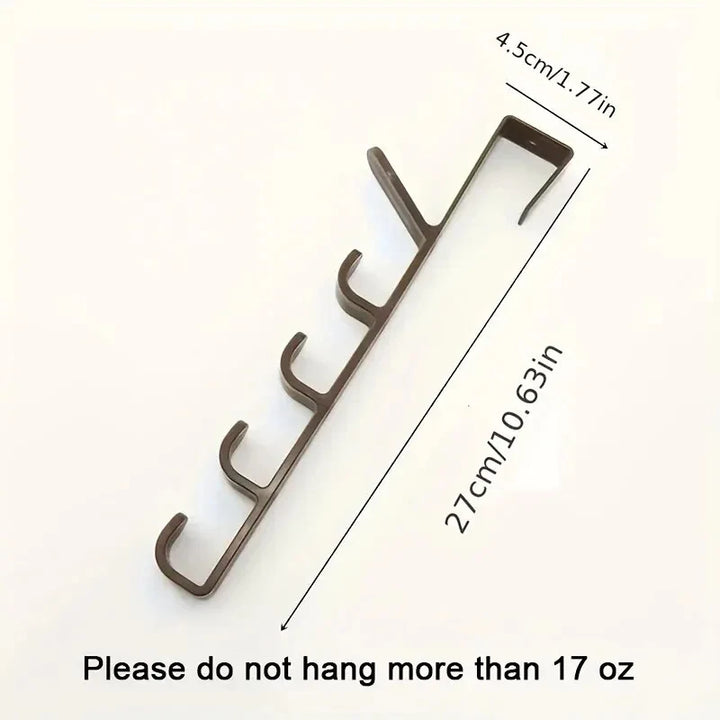 5-Hook Over-the-Door Organizer – Space-Saving Hanger for Bags, Hats & Jackets