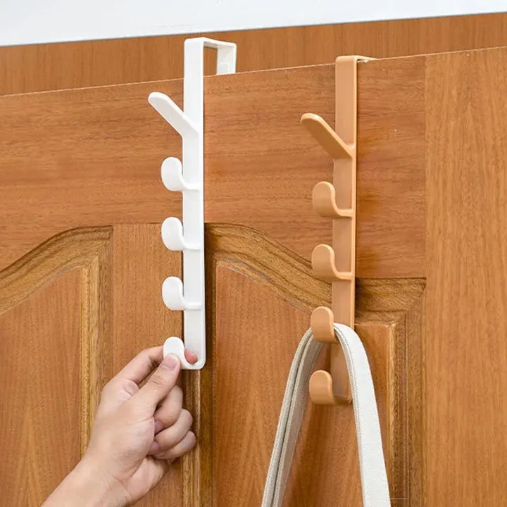 5-Hook Over-the-Door Organizer – Space-Saving Hanger for Bags, Hats & Jackets