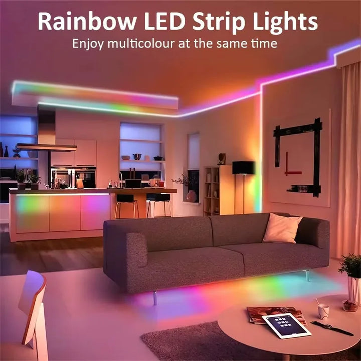 USB RGBIC Neon LED Strip with Bluetooth & Remote – Flexible DIY Lighting (1m-5m)