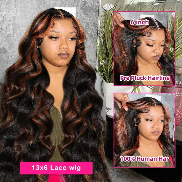 Ombre Body Wave HD Lace Front Wig – 250% Density - 30in