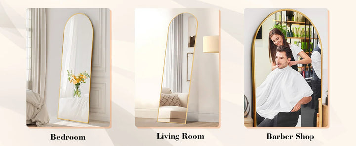 Full Body Standing & Wall-Mounted Mirror – 59" x 16" Aluminum Alloy Frame for Bathroom, Bedroom & Living Room