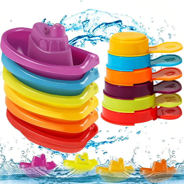 Stacking Boat Bath Toys – Colorful Educational Cups for Babies