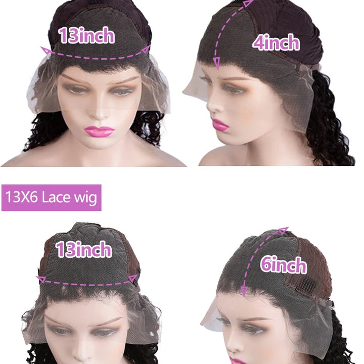 HD Frontal Deep Wave Wig 30-40 Inch  - 250-300 Density