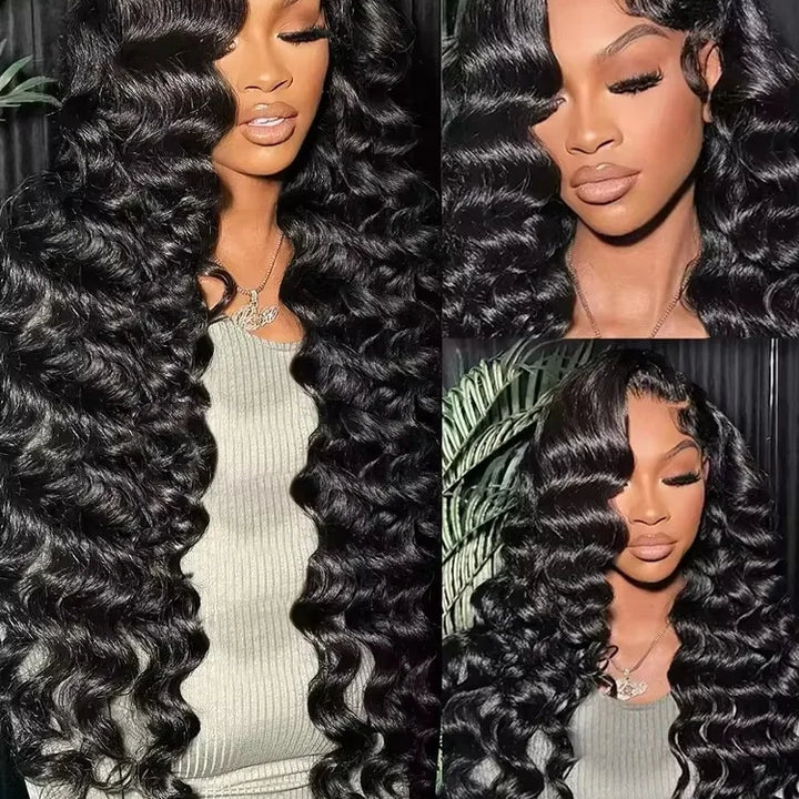 HD Frontal Deep Wave Wig 30-40 Inch  - 250-300 Density