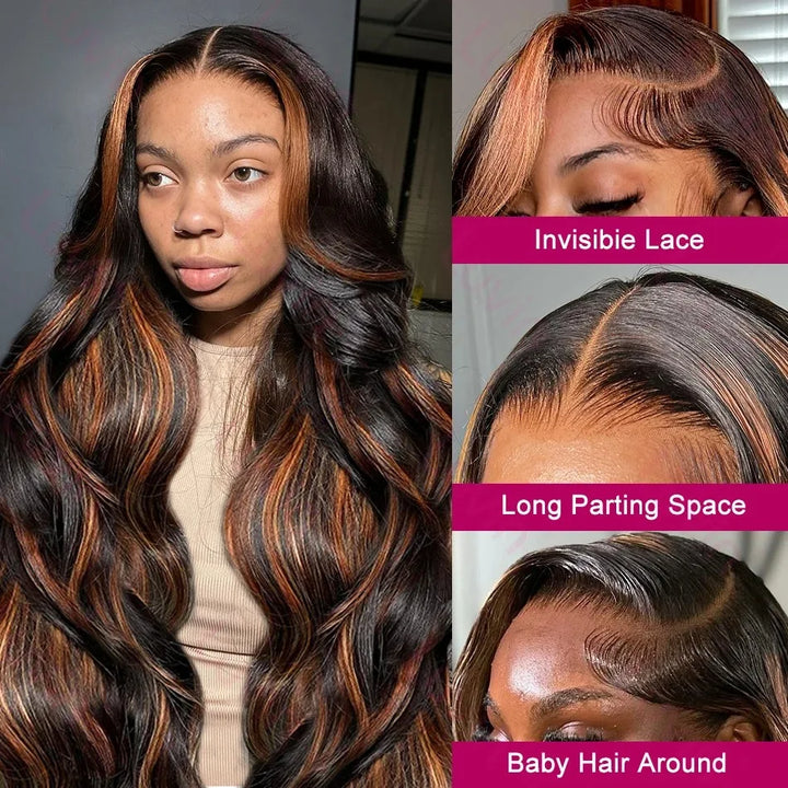 Ombre Body Wave HD Lace Front Wig – 250% Density - 30in