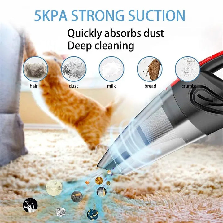 Wireless Handheld Car Vacuum Cleaner – Powerful, Rechargeable, & Portable for Home & Pet Hair